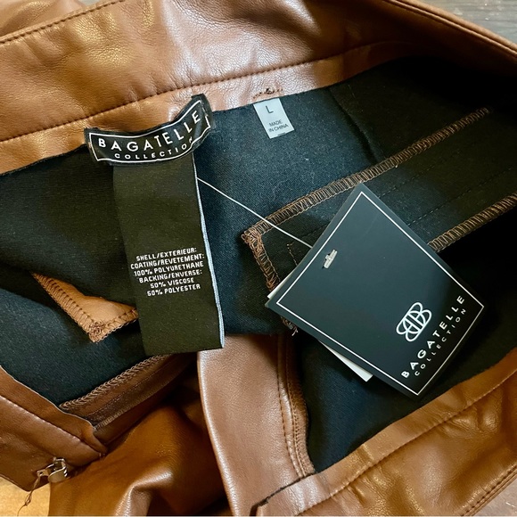 BAGATELLE faux leather cropped pants. Large. - Picture 3 of 3